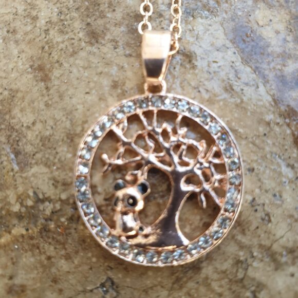 Panda Rose Gold Necklace Girls Women Pendant Casual Formal Accessory Jewelry - Picture 1 of 2